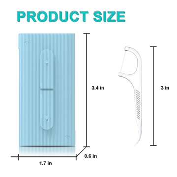 Holy rose Portable Dental Floss Picks Dispenser 2 Box,Travel Floss Case with Adult Floss Sticks 80Count,Portable Flosser Toothpick Perfect for Home,Travel Cleaning Teeth,Tool for Oral Care(Blue