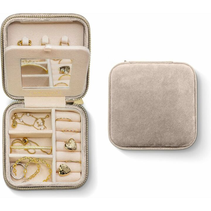 Travel Jewelry Organizer Box - Velvet, Chic & Functional