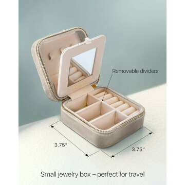 Travel Jewelry Organizer Box - Velvet, Chic & Functional