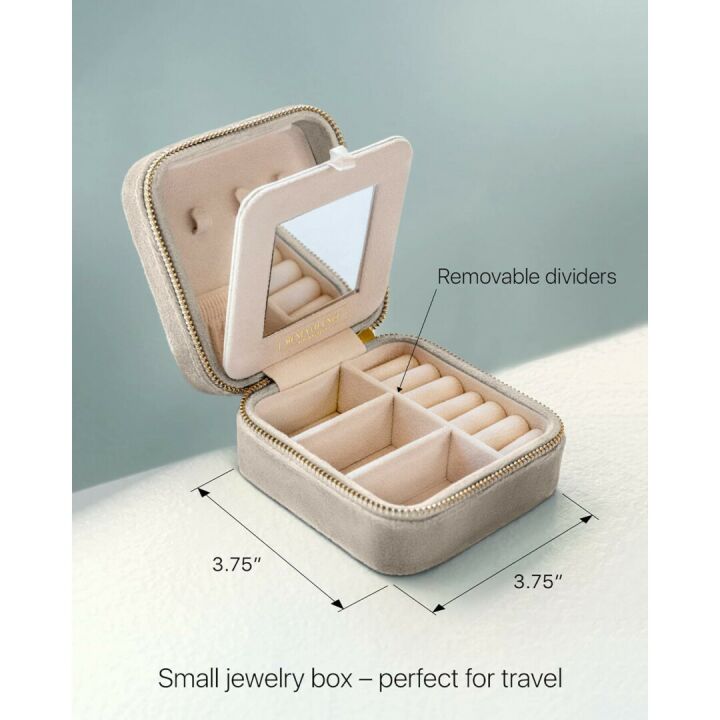 Travel Jewelry Organizer Box - Velvet, Chic & Functional