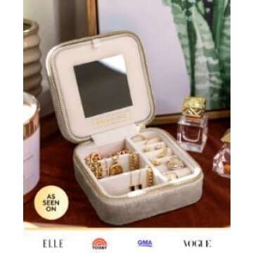 Travel Jewelry Organizer Box - Velvet, Chic & Functional