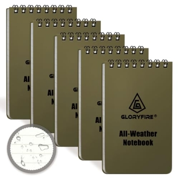 GLORYFIRE Tactical Waterproof Notebook - 5-Pack All-Weather Memo Pad