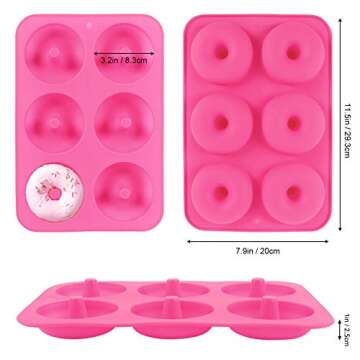HEHALI 6-Cavity Silicone Donut Pan Set - Baking Made Easy