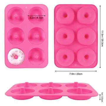 HEHALI 6-Cavity Silicone Donut Pan Set - Baking Made Easy