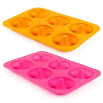 HEHALI 6-Cavity Silicone Donut Pan Set - Baking Made Easy