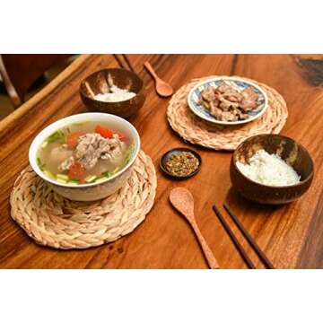 Durable VNCraft Coconut Bowls Set - Eco-Friendly Serving