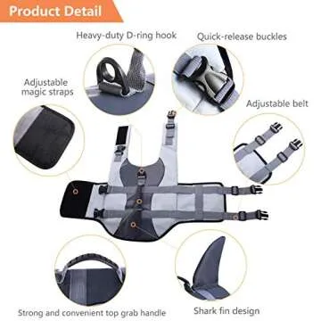 ASENKU Shark Life Jacket for Safe Dog Swimming