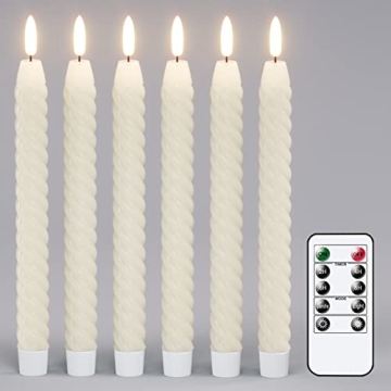 Lasumora Flameless Taper Candles Flickering with Remote Timer, LED Taper Candles Battery Operated Wa...