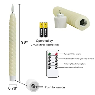 Lasumora Flameless Taper Candles for Elegant Home Decor