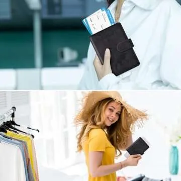 Eoehro Passport Holder for Travel Essentials, Passport Wallet Cover Case for Travel Must Haves Accessories,Passport Book Holders for Women and Men(black)