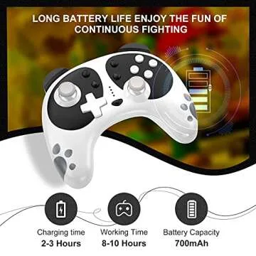 STOGA Wireless Controller for Switch, Panda Switch Pro Controller with Switch Lite/PC/Switch OLED, Wireless Switch Controller with Turbo/Dual Vibration/NFC Wake-Up, Kawaii Accessories-Black