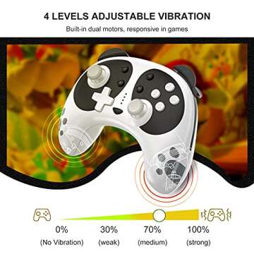 STOGA Wireless Controller for Switch, Panda Switch Pro Controller with Switch Lite/PC/Switch OLED, Wireless Switch Controller with Turbo/Dual Vibration/NFC Wake-Up, Kawaii Accessories-Black