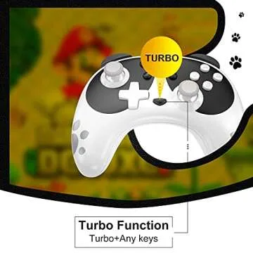 STOGA Wireless Controller for Switch, Panda Switch Pro Controller with Switch Lite/PC/Switch OLED, Wireless Switch Controller with Turbo/Dual Vibration/NFC Wake-Up, Kawaii Accessories-Black