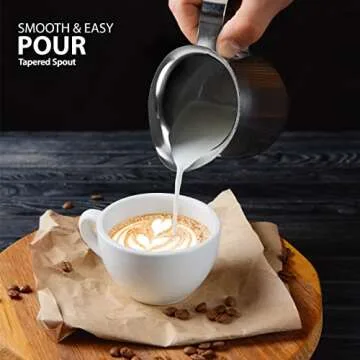 EHOMEA2Z 8 oz Stainless Steel Creamer Pitcher for Baristas