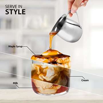 EHOMEA2Z 8 oz Stainless Steel Creamer Pitcher for Baristas
