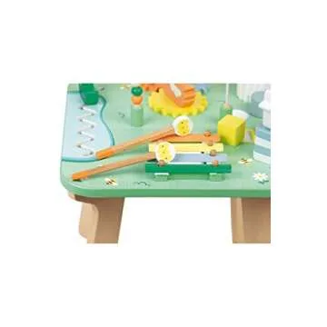 Janod Wooden Pretty Meadow Activity Table - 21.1" Tall - Ages 12 Months+ - J05327
