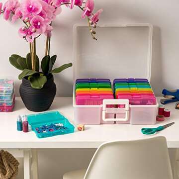 IRIS KP-XLPHO Extra Large 4" x 6" Photo and Embellishment Craft Keeper, 2 Pack, Multi Color