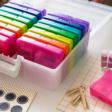 IRIS KP-XLPHO Extra Large 4" x 6" Photo and Embellishment Craft Keeper, 2 Pack, Multi Color