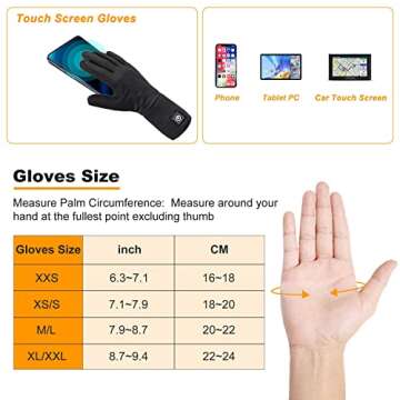 Heated Glove Liners for Men Women,Rechargeable Electric Battery Heating Riding Ski Snowboarding Hiking Cycling Hunting Thin Gloves Hand Warmer