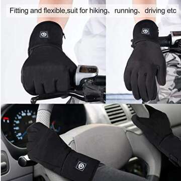 Heated Glove Liners for Men Women,Rechargeable Electric Battery Heating Riding Ski Snowboarding Hiking Cycling Hunting Thin Gloves Hand Warmer