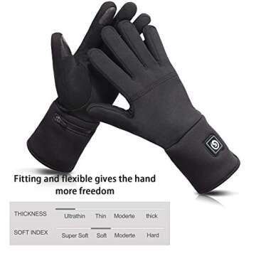 Heated Glove Liners for Men Women,Rechargeable Electric Battery Heating Riding Ski Snowboarding Hiking Cycling Hunting Thin Gloves Hand Warmer