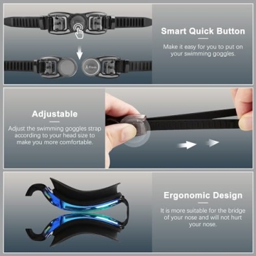 COOLOO Swim Goggles Anti Fog UV Protection Comfort Fit