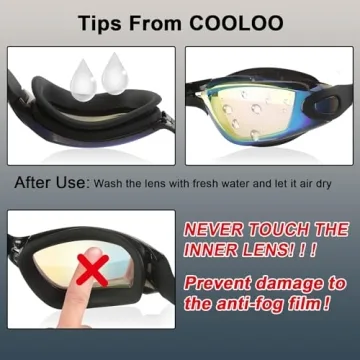 COOLOO Swim Goggles Anti Fog UV Protection Comfort Fit