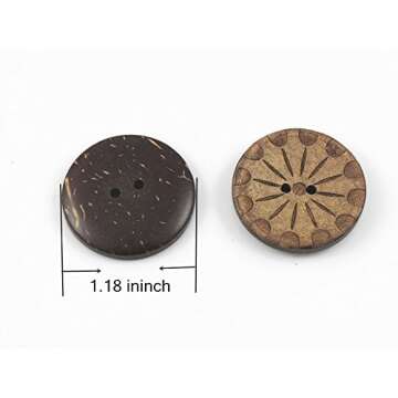 YAKA 50pc New Thick Coconut Shell 2 Holes Button Craft/Sewing/hot Products