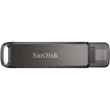SanDisk 256GB iXpand Flash Drive Luxe for iPhone, iPad, USB Type-C Devices - USB 3.1 for Lightning & Type C Android Ports (NOT Type-A) SDIX70N-256G-GN6NE Bundle with 1 Everything But Stromboli Lanyard