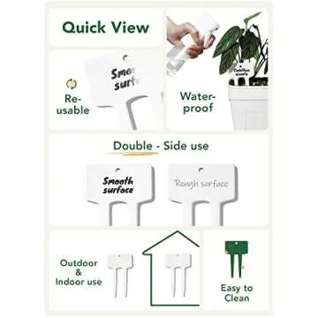 Plant Labels, Ceramic Garden Markers, Herbs Succulent Name Tags, Supplies for Seeding Pot Potted Plants Raised Bed, Indoor & Outdoor, Reusable Waterproof - Set of 12, White