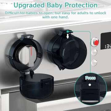 AOSITE Stove Knob Covers for Child Safety, 5 Pack with Strong Adhesive