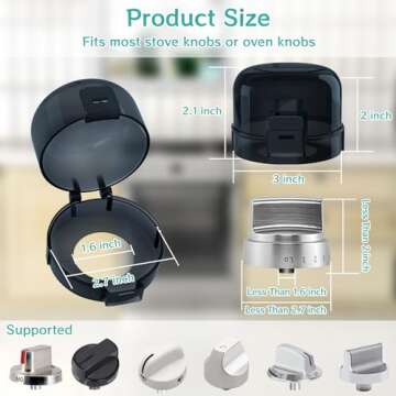 AOSITE Child Safety Stove Knob Covers - 5 Pack