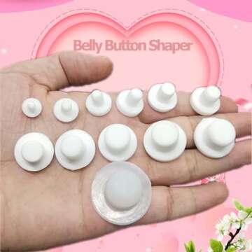 IKJNMLP 12PC Belly Button Shaper Silicone Belly Button Plug Post Tummy 12PCS Different Sizes