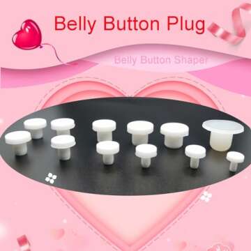 IKJNMLP 12PC Belly Button Shaper Silicone Belly Button Plug Post Tummy 12PCS Different Sizes