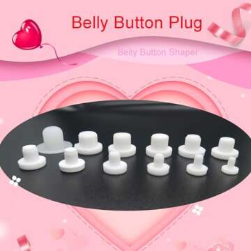IKJNMLP 12PC Belly Button Shaper Silicone Belly Button Plug Post Tummy 12PCS Different Sizes