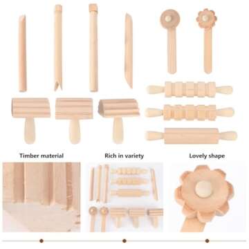 Quality Wooden Clay Tools Set for Creative Arts & Crafts