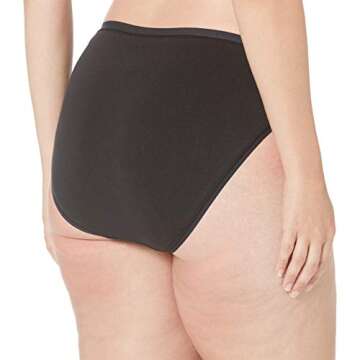 Amazon Essentials Women's Cotton High Leg Brief Underwear (Available in Plus Size), Pack of 6, Black...