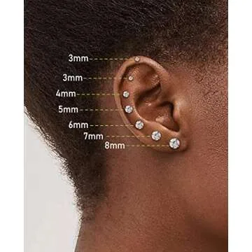 COMOSO 18K Gold Plated S925 Silver Earrings Set - 7 Pairs