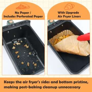 BYKITCHEN Air Fryer Liners 100PCS for Ninja Dual Airfryers