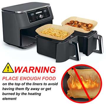 BYKITCHEN Air Fryer Liners 100PCS for Ninja Dual Airfryers