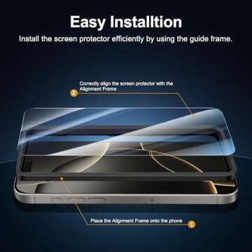 NEW'C iPhone 16 Pro Screen & Camera Lens Protectors Set