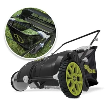 Sun Joe 21in Manual Leaf Sweeper with 22 Gal Collection Bag
