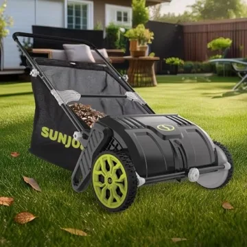 Sun Joe 21in Manual Leaf Sweeper with 22 Gal Collection Bag
