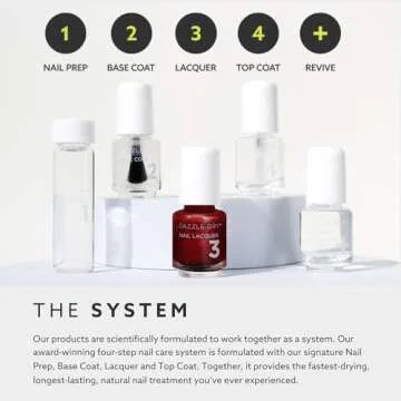 Dazzle Dry Mini Kit 4 Step System - C.E.O., A deep wine red full coverage cream. (5 Piece Kit / 5 Manicures)