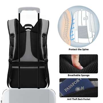 Large Travel Backpack for Students and Travelers - 17.3"