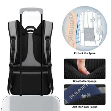 Large Travel Backpack for Students and Travelers - 17.3"