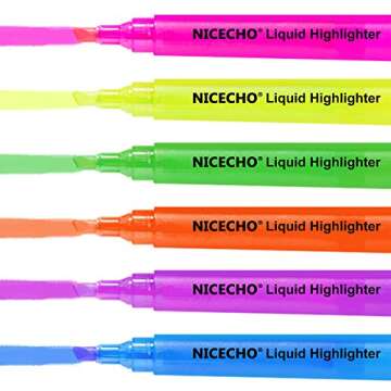 Nicecho Highlighters, Pastel Highlighter, Assorted Colors Highlighters and Pens Set, Chisel Tip, 12 Colors Marker Pen for Adults Kids Students