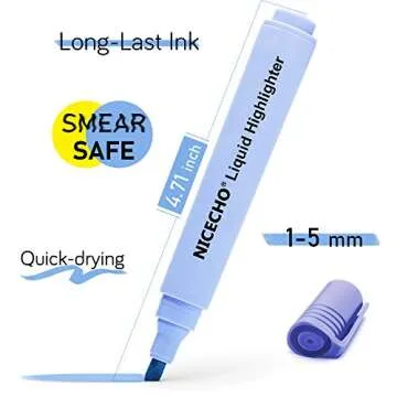 Nicecho Highlighters, Pastel Highlighter, Assorted Colors Highlighters and Pens Set, Chisel Tip, 12 Colors Marker Pen for Adults Kids Students