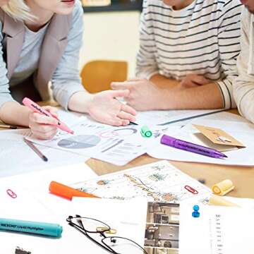 Nicecho Highlighters, Pastel Highlighter, Assorted Colors Highlighters and Pens Set, Chisel Tip, 12 Colors Marker Pen for Adults Kids Students