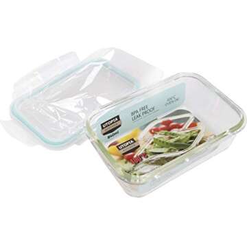 Utopia Kitchen Glass Food Storage Container Set with 840 m with Lid BPA Free FDA Approved Reusable Multi-purpose, at home or restaurant Can Can Also Be Used set of 3